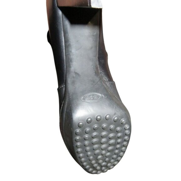 TOD'S Black Italian Leather & Suede Platform Ankle Boots 40.5 US 10 w/ Dustbag - Picture 12 of 15